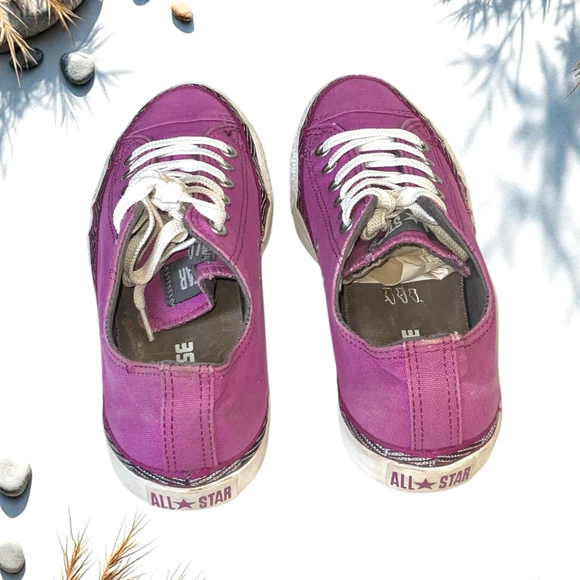 Converse All Star Purple w Black/Metallic Silver and White Accents Women 9.5 - Picture 8 of 9